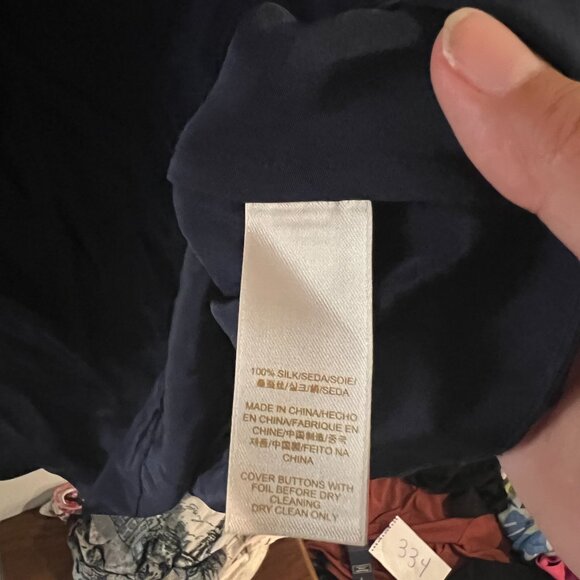 Kate Spade 100% Silk Colorblock Black Blue Popover Shift Career Dress size 8 - Picture 14 of 14